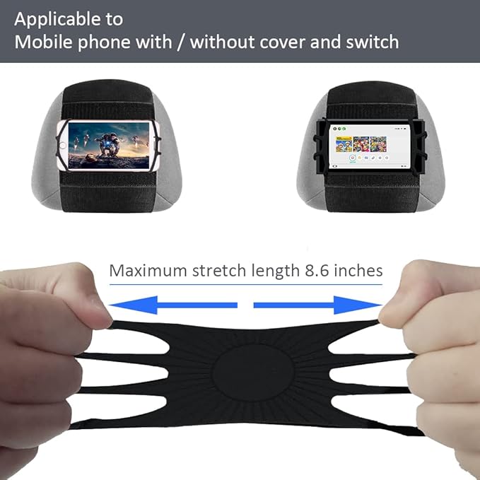 Phone Holder Car, Truck Tablet Headrest Mount, Universal Car iPad Holder with Silicone Net for All Kindle Fire, iPhone and Tablet with - Black (Small Silicone Net (3.5''-7.5''))