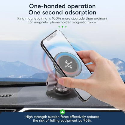 FANAUE SC-03T Magnetic Car Mount Compatible with RAM Mounts B Size 1" Ball Head and Motorcycle Phone Mount, Magnetic Car Phone Holder Can Install on Car Accessories Dashboard for 4.7-7.5" Smartphone.