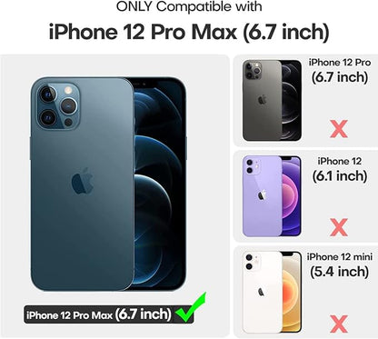 Battery Case for iPhone 12 Pro Max,Upgraded 10800mAh High Capacity Rechargeable Portable Protective Extended Charger Case Wireless Charging Compatible with iPhone 12 Pro Max(6.7 inch) - Black