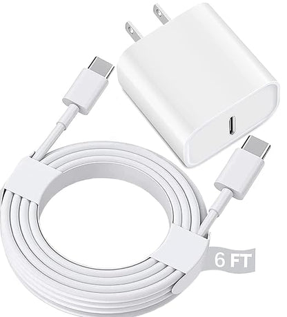 USB C Fast Charger for Apple iPad Pro 13/12.9/11 in 2026-2018,iPad 11th(A16),iPad Air 5th/Mini 7th,iPhone 17/16/15 Series,USB C Charger Fast Charging Adapter Wall Block with 6FT USBC to C Cable Cord