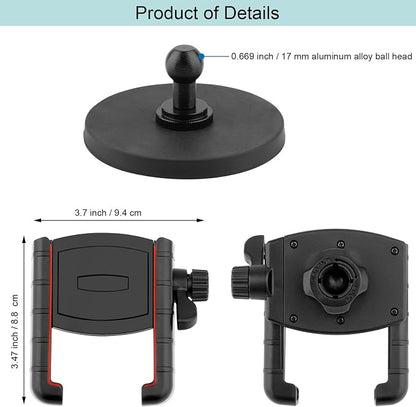 Gym Magnetic Phone Holder,Strong Magnetic Base Metal Ball Joint,Phone Holder Gym Accessories for Men Women,for Fridges/Motorcycle Tank/Motor Vehicle,Adjustable Clip Fit for 3.5~7.5 inch Smartphones