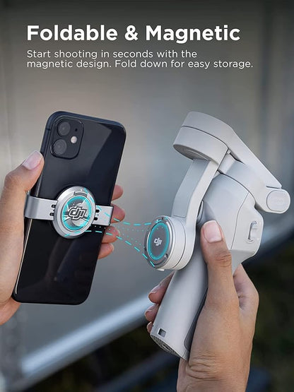 DJI OM 4 SE - 3-Axis Smartphone Gimbal Stabilizer with Tripod, Magnetic Design, Portable and Foldable, ActiveTrack 3.0, Story Mode, Vlogging Stabilizer, YouTube TikTok Video, for Android and iPhone