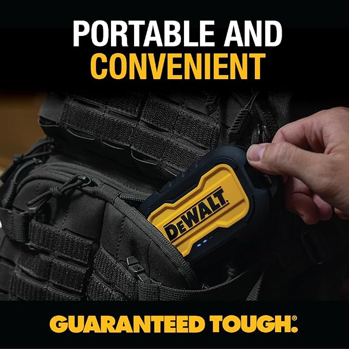 DEWALT Heavy Duty Portable Charger, Power Bank, Travel Worksite 10,000 mAh Battery Pack with USB-C Port for iPhone 17/16 Plus Pro Max, iPhone 15/14/13, Samsung Galaxy