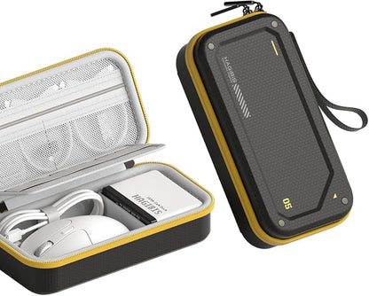 Hagibis Electronic Organizer Traveling Case Bag EVA Hardshell PU Portable Carrying Pouch for Mouse, Charger, Cables, Power Bank, SD Cards, USB Flash Disks, Accessories (Black)