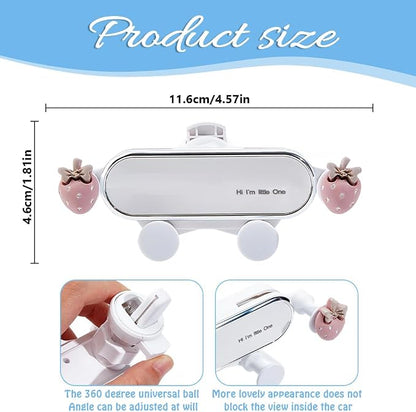 Car Cellphone Holder Strawberry Car Cradle Phone Holder Adorable Car Phone Holders Cute Phone Holders for Your Cars Phones Mount with Sturdy Air Vent Clip for All Smartphones