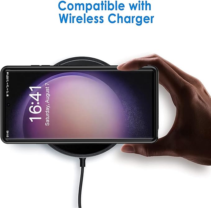 Battery Case for Galaxy S22 Ultra/S23 Ultra, 12000mAh High Capacity Rechargeable Portable Protective Extended Charger Compatible With 6.8inch S22 Ultra/S23 Ultra - Wireless-Black