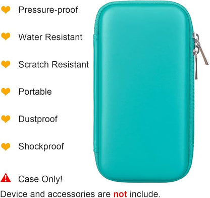 BOVKE PU Hard Travel Case for MacBook Air Pro Power Adapter Apple MagSafe 2 USB-C Charger, Extra Room for USB C Hub, Type C Hub, USB C Hub Multiport Adapter, Magic Mouse, Charging Cable, Turquoise