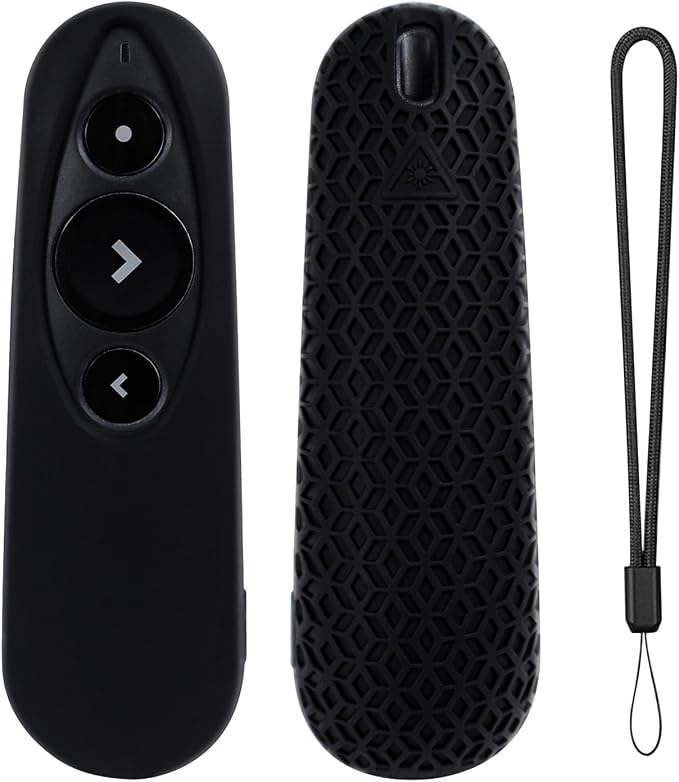 Remote Case for Logitech R500 Silicone Protective Cover for Wireless Presenter R500s (Black)