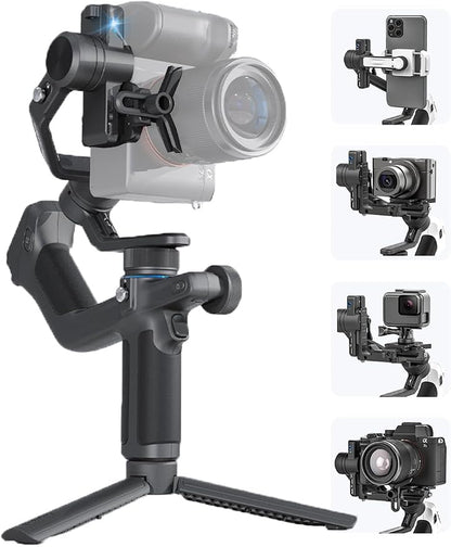 FeiyuTech [Official] SCORP Mini-2 All in One 3-Axis Camera Stabilizer,Built-in AI Track Sensor Handheld Gimbal for Sony A7III,Canon R6,Nikon Z30,Fujifilm,GoPro11/12,iPhone 15 14Pro,Samsung,Max 2.65lb