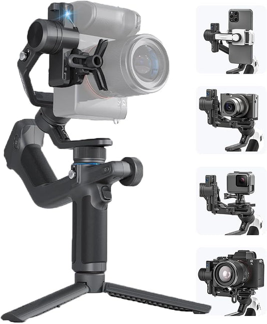 FeiyuTech [Official] SCORP Mini-2 All in One 3-Axis Camera Stabilizer,Built-in AI Track Sensor Handheld Gimbal for Sony A7III,Canon R6,Nikon Z30,Fujifilm,GoPro11/12,iPhone 15 14Pro,Samsung,Max 2.65lb