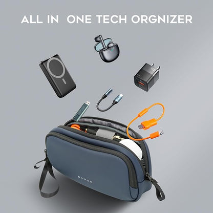 BANGE Cable Organizer Pouch， Travel Water Resistant Tech Accessories Bag Carry Storage，Electronic Organizer Accessory Case for Charger, Cables, Power Bank
