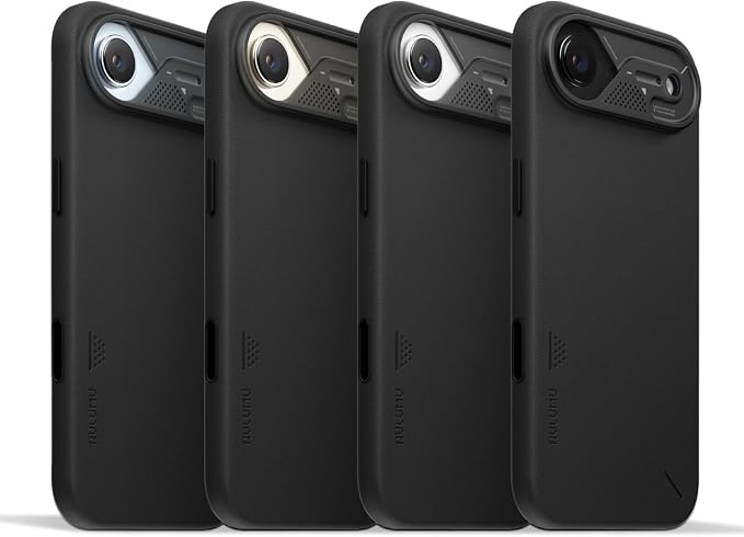 Aulumu A17 Vegan Leather iPhone Air Case | Camera Control | Luxury Comfort | Compatible with MagSafe | Complete Wrap-Around - Black
