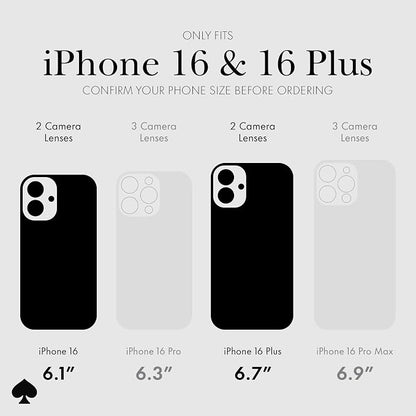 kate spade new york iPhone 16 / iPhone 16 Plus Camera Lens Protector with Aluminum Ring - Set in Stone Gold