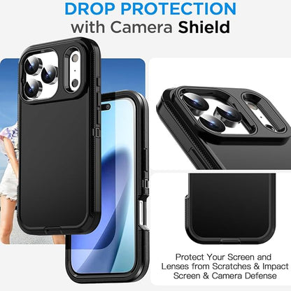 AICase for iPhone 17 Pro Case(6.3"),Heavy Duty Drop Protection Full Body Rugged Shockproof/Drop Proof/Dust Proof Military Protective Tough Durable Phone Cover for iPhone 17 Pro 2025_BG024