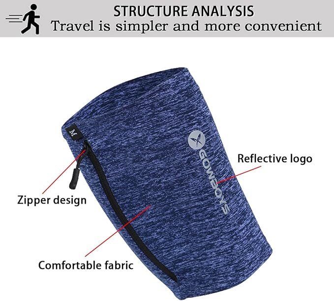 Running Phone Armband for Men Women,Universal Arm Bands for Phones Below 8 Inches,Waterproof Cell Phone Armband for Hiking,Running,Cycling,Climbing(Blue M)