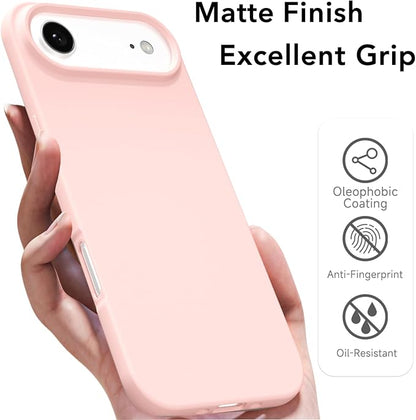 for iPhone 17 Air Case Silicone Compatible with Magsafe Case, Ultra Slim Thin Magnetic Phone Cases Mag Safe, Cute Soft Rubber Gel TPU Matte Plain Wireless Charging Cover for Women, Light Pink