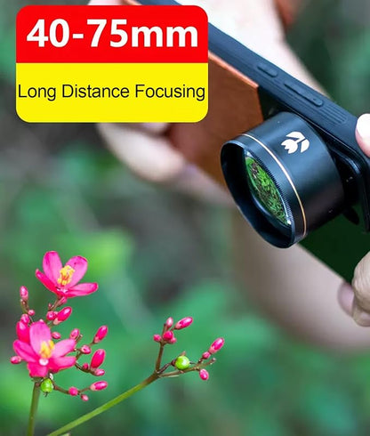 Kase Smartphone Master Macro Lens with Phone Clip for iPhone 17 16 15 14 13 12 11 8 7 XR 6/Samsung/Android,17mm Thread Mount Cell Phone Macro Lens Attachment,Metal Body