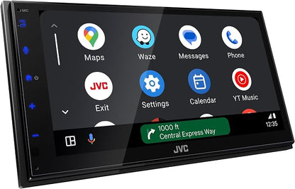 JVC KW-M695BW 6.8" Capacitive Touchscreen Car Stereo – Wireless Apple CarPlay & Android Auto, Bluetooth, iDatalink Maestro, SiriusXM Ready