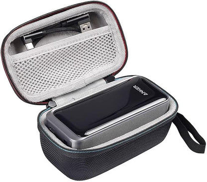 Portable Charger Carrying Case for Anker Prime 200W Portable Charger EVA Hard Travel Case for 20000 mAh Power Bank Shockproof Portble Battery Charger Storage Bag, Black, Modern