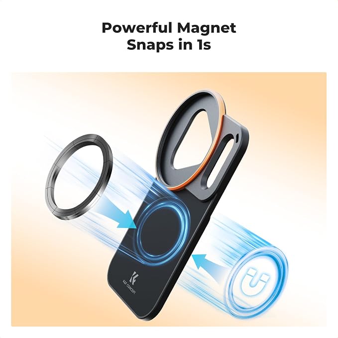 K&F CONCEPT Double-Sided Magnetic Lens Filter Mount Adapter with 58mm CPL Filter, Compatible with iPhone 17 Pro and 58mm Threaded Filters, CPL Filter Compatible with iPhone Camera Lens