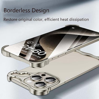 Alloy Armor Bumper Case for iPhone, Minimalist Unique Titanium Alloyarmor Premium Frameless Case, for iPhone 16/15/14/13/12 Promax (15,Purple)