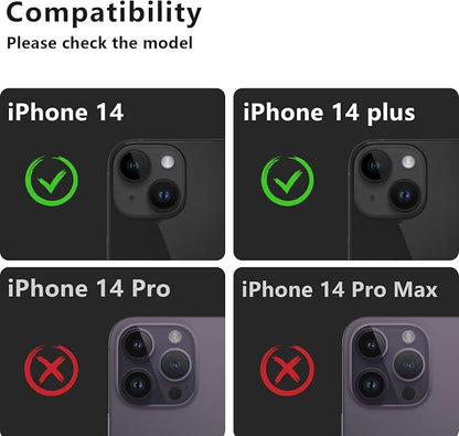 Korecase [2 Pack] Camera Lens Protector for iPhone 14 /iPhone 14 Plus 9H Tempered Glass Camera Film Cover, Strong Adhesion, Metal Anti-Scratch Rear Camera Lens Cover Purple