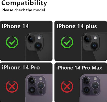 Korecase Camera Lens Protector for iPhone 14 /iPhone 14 Plus Metal Tempered Glass Camera Cover Film, Rear Lens Case Friendly for iPhone 14 /iPhone 14 Plus (Black)