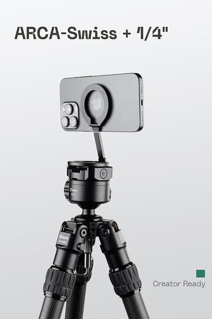 FANAUE MS-05 Dual Magnetic Ring Cell Phone Holder – Ultra Slim Foldable Design with 1/4” Screw & Dovetail Clip Tripod Mount – for iPhone 16 15 14 13 Pro Max Plus – Gym Magnetic Phone Holder