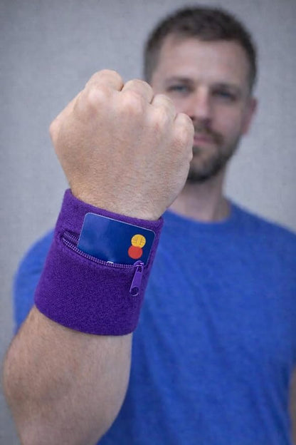 Suddora Zipper Wrist Pouch - Sweatband/Wristband Wallet for Keys, ID, Cards, Cash