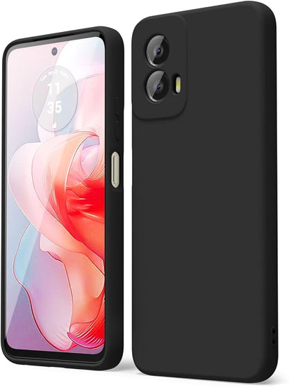 oakxco for Motorola Moto G Power 5G 2024 Phone Case Liquid Silicone, Thin Slim Soft Rubber Gel TPU Plain Simple Cover for Women Girl Cute, Matte Solid Color, Black