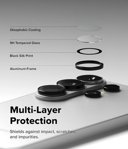 Ringke Camera Lens Frame Glass for Samsung Galaxy S26 Ultra Camera Lens Protector [Individual Lens Covers] Tempered Glass Covers and Aluminum Alloy Frames - 2 Pack