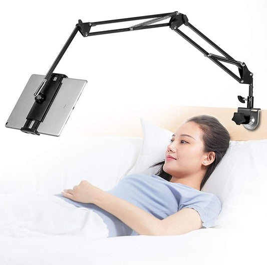 Tablet Stand Adjustable,Foldable Arm Stand for Bed,Aluminum Universal Flexible Tablet Holder with 360 Degree Rotation Compatible with iPad/iPhoneX/iPad Pro/N-Switch,or Other 4.5~12.9 Inches Devices