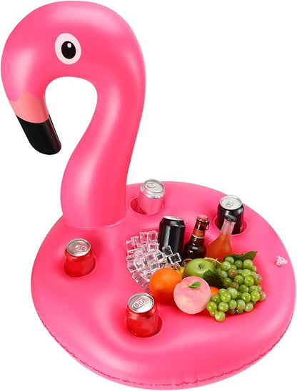 FillTouch Floating Drink Holder for Pool, Floating Cabana Bar, Hot Tub Drink Holder for Adults, Inflatable Pool Accessories(Flamingo)