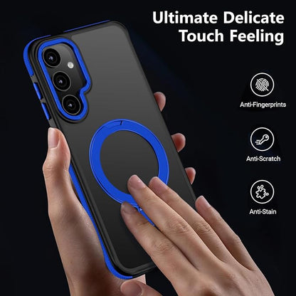 for Samsung Galaxy S24 Plus Case, Magnetic Adjustable Ring Stand [Fit for Magsafe], [Military-Grade Shockproof Protection] Phone Case with Kickstand&Ring Holder (Blue)