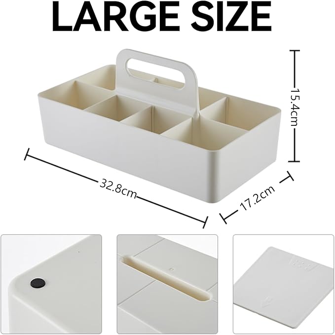 Bathroom Makeup organizer Countertop with Handle,Skincare Organizer Caddy for Vanity,Storage Box with Handle,Large Cosmetic Display case for Dresser,Large Size