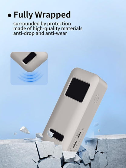 Compatible with Anker Prime Power Bank,9,600mAh Battery Pack with 65W Output,Premium Silicone Shockproof Protection Skin Touch Charging Port Accessible,Grey.