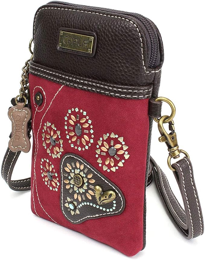 CHALA Dazzled Cell Phone Crossbody Purse-Women PU Leather Multicolor Handbag with Adjustable Strap