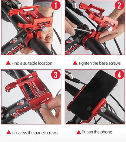 GUB P30 Aluminum Bike Phone Holder for 3.5" to 7.5" Device Bicycle Phone Stand Scooter Moto Mount Support Handlebar Clips