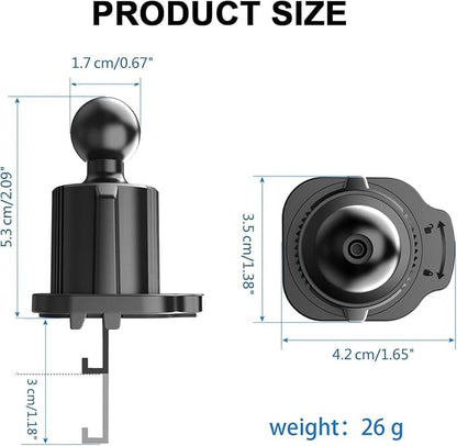 2Pcs Black Universal Air Vent Clip for Car Phone Mount Cellphone Holder Vent Grip W Joint Ball Dia- for Most Car Bracket Universal Air Vent Clip for Phone Cellphone Holder Grip (17mm)