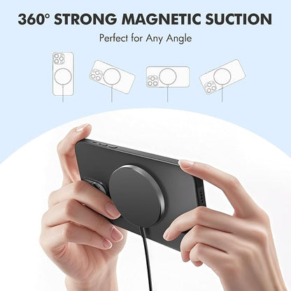 3Pack Magnetic Wireless Charging Pad: 15W Fast Qi Wireless Charger for iPhone 17 16e 16 15 14 13 12 Series & AirPods 4 3 2 Pro 3 - Strong Magnet Dual Ports Slim Portable for Travel Home Office