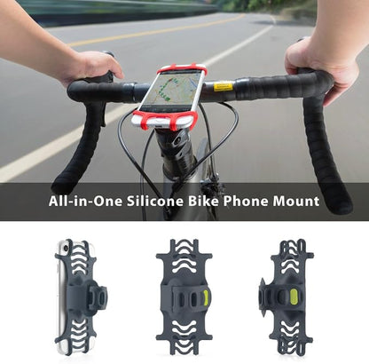 Bone Bike Tie Pro 1, Bike Cell Phone Mount for Stem, Scratch-Free Silicone Holder & Quick Setup, Universal Cycling Phone Holder Compatible with 4.0"-6.0" Smartphones (Slate Blue - Stem)
