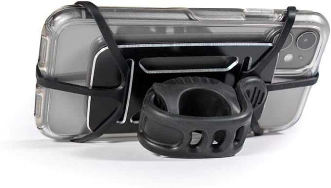 LEZYNE Lightweight Machined Aluminum Smart Grip Bicycle Phone Mount | Highly Flexible Band, Non-Slip Material, Includes Two Strap Sizes | Road, Gravel, or Mountain Bike Rides - 100.6mm, 57.1mm, 44.4mm