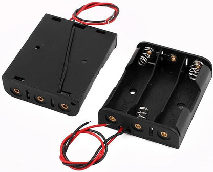 Aexit 8 Pcs Charger & Converters Battery Cell Case Non-Cover 3 x 1.5V AA Black Plastic Battery Chargers Dual Wire