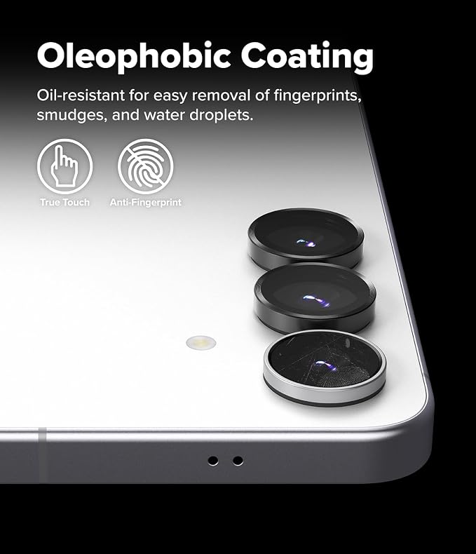 Ringke Camera Lens Frame Glass Compatible with Samsung Galaxy S25 FE Camera Lens Protector [Individual Lens Covers] Tempered Glass Covers and Aluminum Alloy Frames - 2 Pack