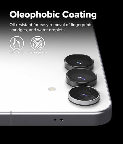 Ringke Camera Lens Frame Glass Compatible with Samsung Galaxy S25 FE Camera Lens Protector [Individual Lens Covers] Tempered Glass Covers and Aluminum Alloy Frames - 2 Pack