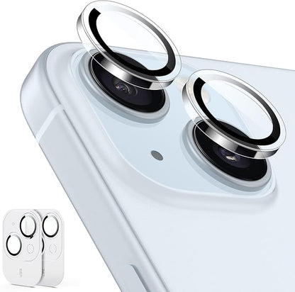 ESR 2 Pack Camera Lens Protector for iPhone 15/15 Plus/14/14 Plus, Ultra-tough HD Individual Lens Protectors, Scratch Resistant, Ultra-thin Tempered Glass, Armorite Series, Clear