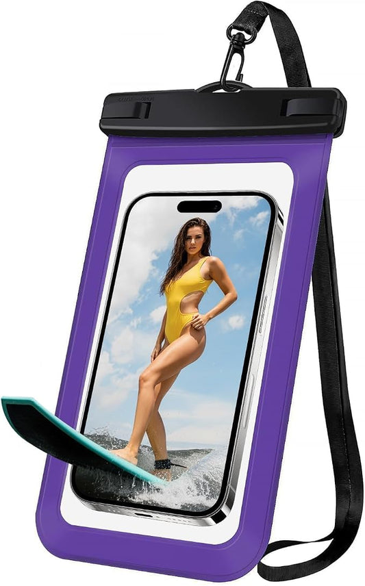 Woyinge 1 Pack Waterproof Phone Case, 6.8" Universal Dry Bag for iPhone 15/14/13/12 Pro Max, IPX8 Waterproof Pouch, Cruise Ship & Beach Essentials, Purple