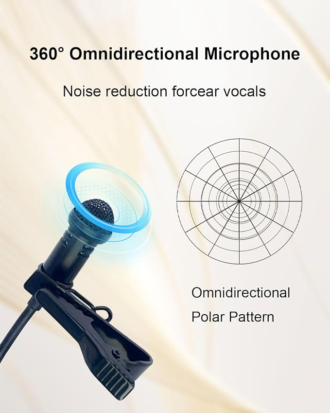Lavalier Lapel Microphone for DJI MIC 1/2 for Rode GO II Wireless Transmitter, L-Shaped Angle 3.5mm Plug Omnidirectional Condenser Wired Mic with Wind Muff for YouTube Vlog Interview,1.5M