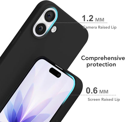 for iPhone 17 Case Silicone Compatible with Magsafe Case, Ultra Slim Thin Magnetic Phone Cases Mag Safe, Cute Soft Rubber Gel TPU Matte Plain Wireless Charging Cover for Women, Black