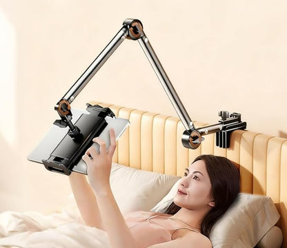 4-Axis Adjustable Tablet & Phone Holder, Gooseneck Arm – 360° Rotating Bedside & Desk Mount, Metal Tube Stand for Watching, Recording, and Live Streaming UN-C (32inch/82cm)